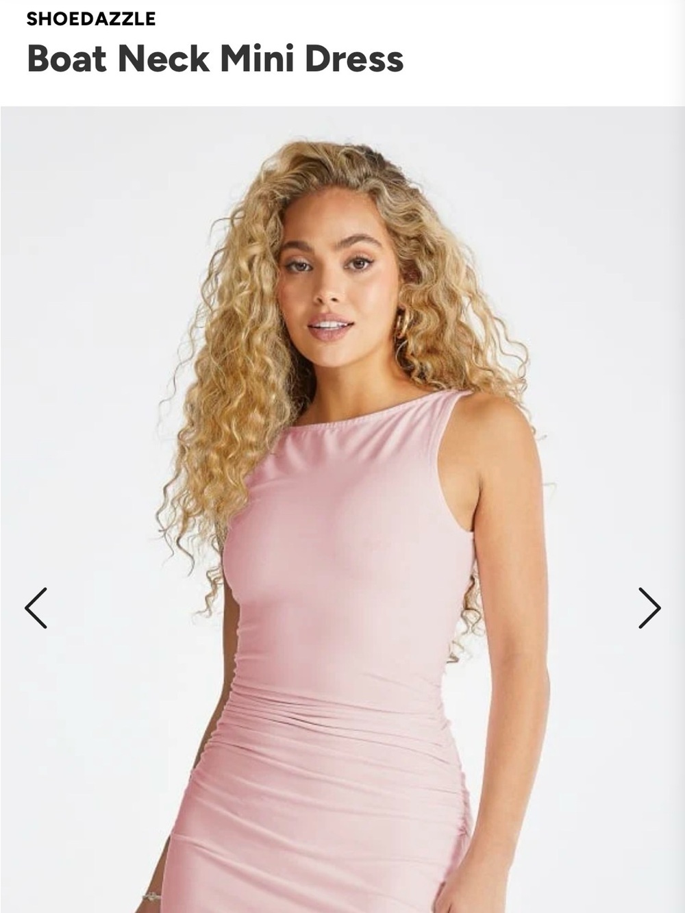 Shoe Dazzle Blush Pink Boat Neck Midi Dress